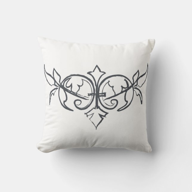 Weißes Kissen für Zuhause-rustikales Wedding (Vorderseite)