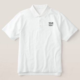 Weißes klassisches Polo-Shirt, bestickt