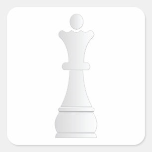 Weißes Königinschachstück Quadratischer Aufkleber