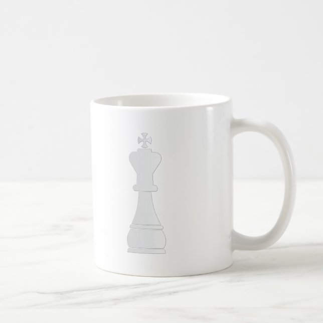 Weißes Königschachstück Kaffeetasse (Rechts)