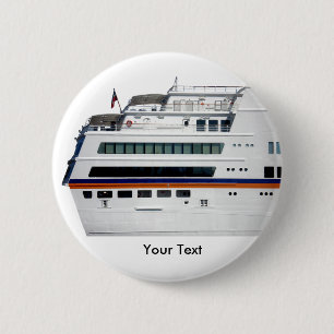 Weißes Kreuzschiff bedeckte Plattform-Namensschil Button
