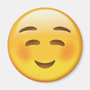 Weißes lächelndes Gesicht Emoji Magnet