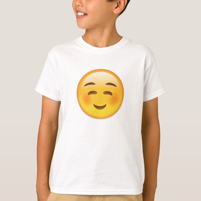 Weißes lächelndes Gesicht Emoji T-Shirt (Vorderseite)