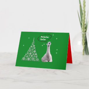 Weißes Lama singt Weihnachten Carol: Fa LaLaLa
