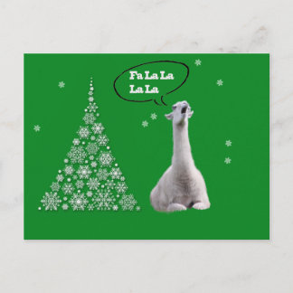 Weißes Lama singt Weihnachten Carol: Fa LaLaLa