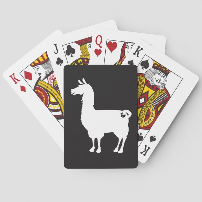 Weißes Lama-Spielkarten Spielkarten (Rückseite)