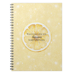 Weißes Leben Gibt Dir Zitronen Zitat Notizblock