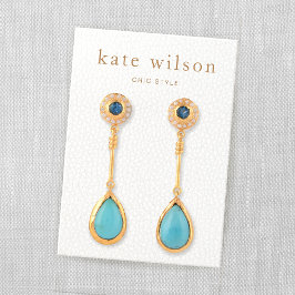 Weißes Leder (Bild) Earring Display Card