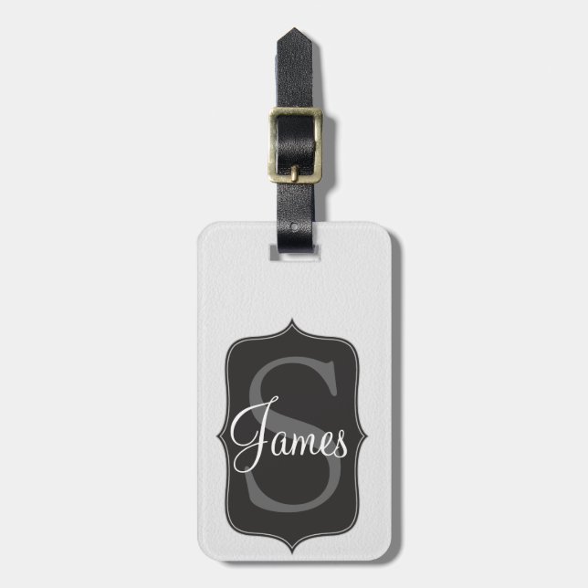 Weißes Leder-inspirierter Imitat-Druck Gepäckanhänger (Vorderseite vertikal)