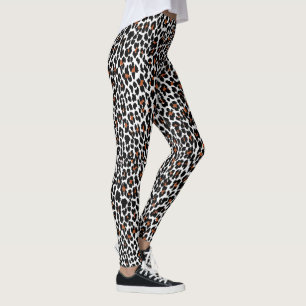 Weißes Leopardenblatt Leggings