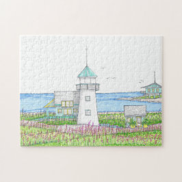 Weißes Leuchtturm-Puzzle