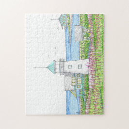 Weißes Leuchtturm-Puzzle