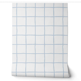Weißes Licht, blau kariertes Skandi-Minimalist Tapete