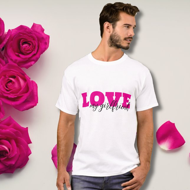 Weißes LIEBE Hot Pink Valentine T-Shirt (Von Creator hochgeladen)