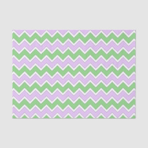 Weißes, Lilac und grünes Zickzack Gewebe Seidenpapier