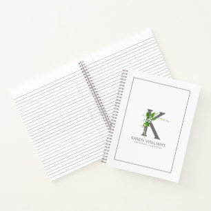Weißes Lilly individuell anpassbares florales Mono Notizbuch