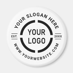 Weißes Logo als Werbemarke Magnet