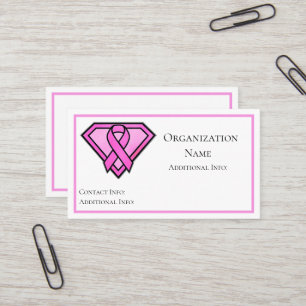 Weißes Logo "Brust Cancer Awareness Diamond" Visitenkarte