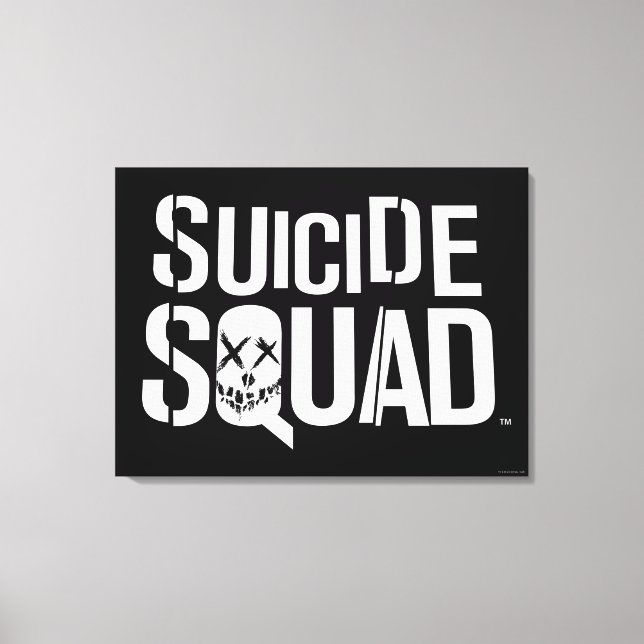 Weißes Logo der Selbstmord-Gruppen-| Leinwanddruck (Vorderseite)