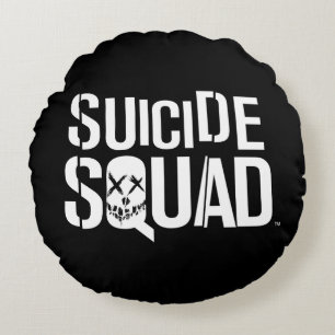 Weißes Logo der Selbstmord-Gruppen-  Rundes Kissen