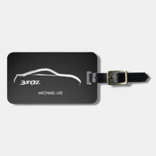 weißes Logo des Brushstroke 350Z Gepäckanhänger
