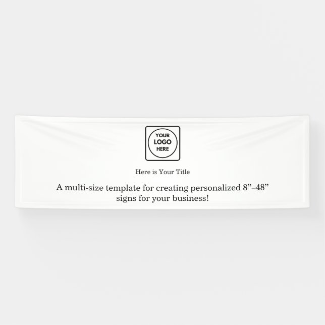 Weißes Logo | Einfache Minimalistisch-moderne Bann Banner (Horizontal)
