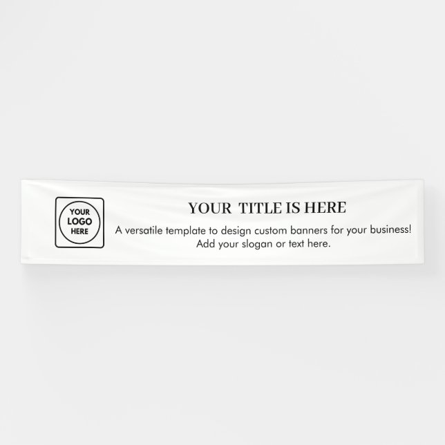 Weißes Logo | Einfaches Minimalistisches Branding Banner (Horizontal)