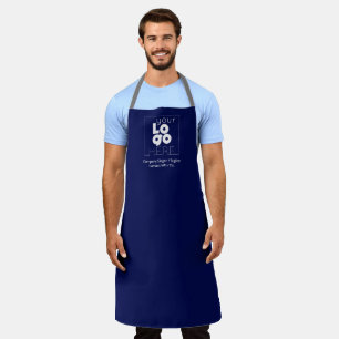 Weißes Logo für kundenspezifische Unternehmen Navy Schürze