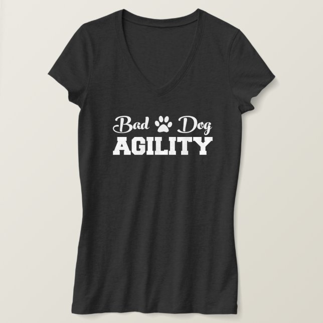 Weißes Logo, kursiver Big Dog T-Shirt (Design vorne)