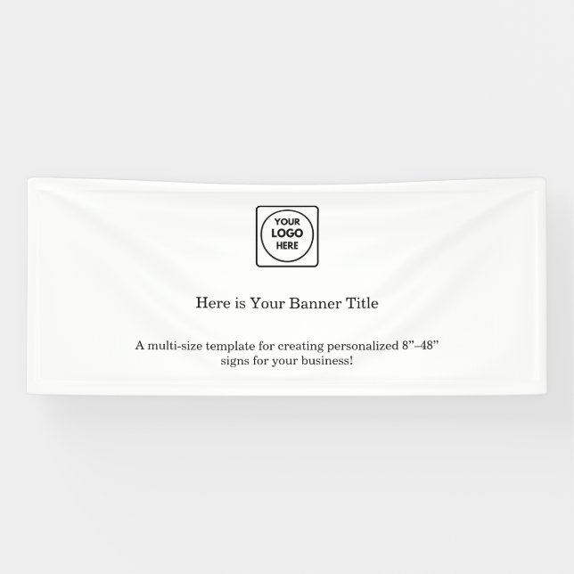 Weißes Logo | Minimalistisches, modernes, einfache Banner (Horizontal)
