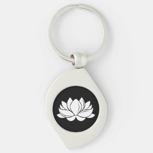 Weißes Lotus-Blüte Schlüsselanhänger