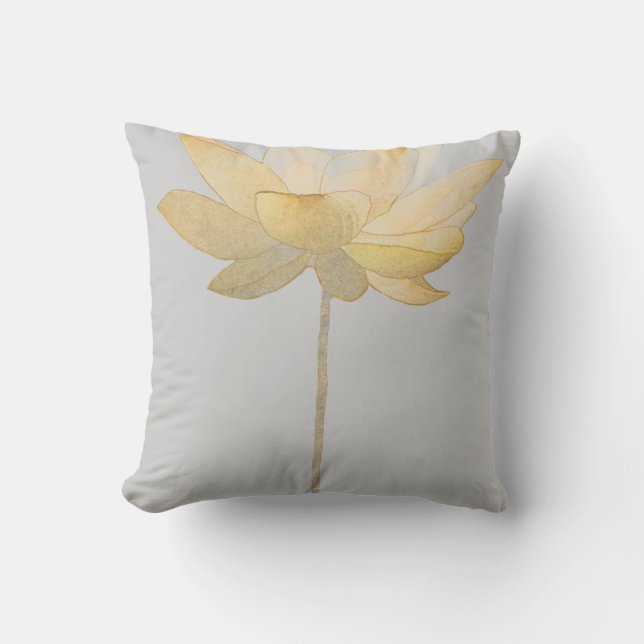 Weißes Lotus-Kissen Kissen (Vorderseite)