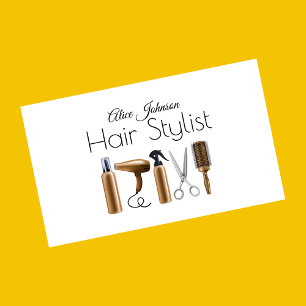 weißes Luxus-elegantes professionelles Haarstudio Visitenkarte