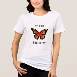 Weißes Mädchen-T-Shirt mit Schmetterlingsdesign  Tri-Blend Shirt