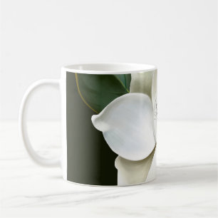 Weißes Magnolia Grüner Hintergrund Kaffeetasse