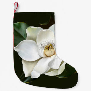 Weißes Magnolia Grüner Hintergrund Kleiner Weihnachtsstrumpf