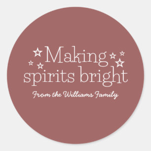 Weißes Making Spirituosen Bright Holiday Stickers