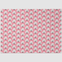 Weißes Malteser Pooch Girly Pink Tissue Paper Seidenpapier