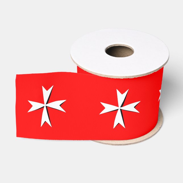 Weißes Malteserkreuz, Maltas Flaggendesign /rot Ripsband (Spule)