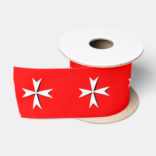 Weißes Malteserkreuz, Maltas Flaggendesign /rot Satinband