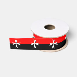 Weißes Malteserkreuz, Schwarze Ritter/Rot Ripsband