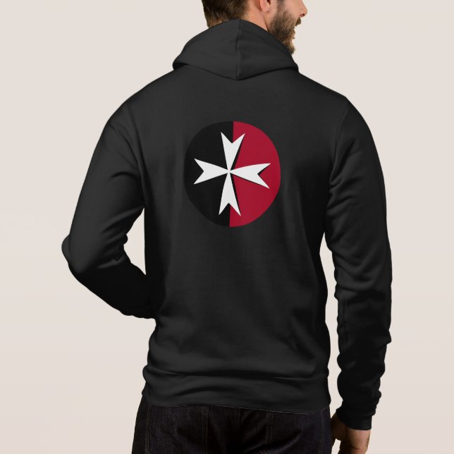Weißes Malteserkreuz, St. John, maltesische Flagge Hoodie (Rückseite)