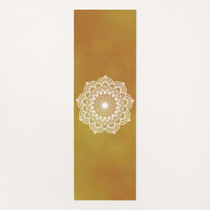 Weisses Mandala auf goldenem Hintergrund Yogamatte