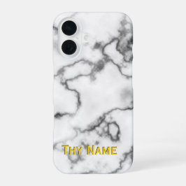 Weißes Marmordesign - iPhone 16 Hülle