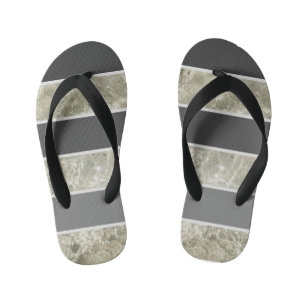 Weißes Marmorgewebe und Schwarz-Pastellfarbe Custo Kinderbadesandalen