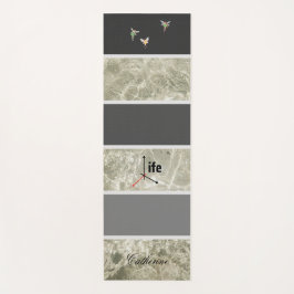 Weißes Marmorgewebe und Schwarz-Pastellfarbe Custo Yogamatte