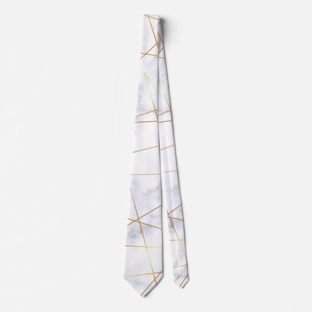 weißes MarmorImitatgold des eleganten Kükens Krawatte (Vorderseite)