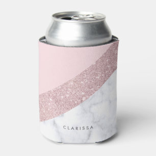 weißes Marmorrosa des eleganten girly Dosenkühler