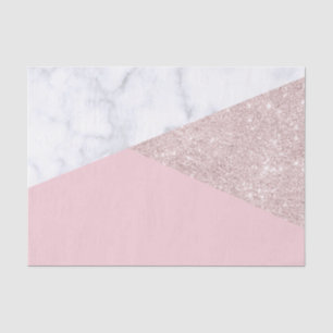 Weißes Marmorrosa des eleganten girly Seidenpapier