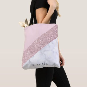weißes Marmorrosa des eleganten girly Tasche